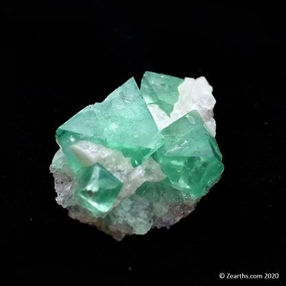 Green Fluorite Octahedrons w/ Quartz