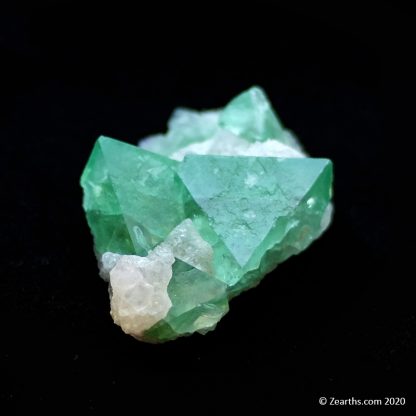 Green Fluorite Octahedrons w/ Qurtz