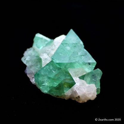 Green Fluorite Octahedrons w/ Quartz