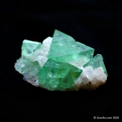 Green Fluorite Octahedrons w/ Quartz