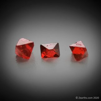 Jedi Spinels Pigeon's Blood Red Octahedron Crystals from Mansin, Mogok, Myanmar