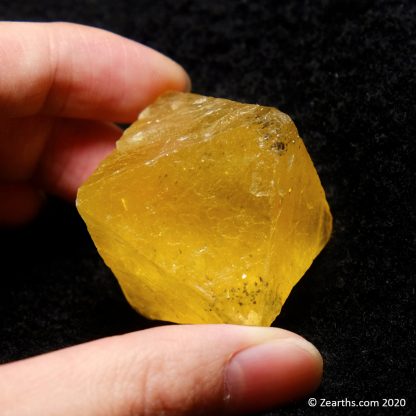 Yellow Fluorite Octahedron with Chalcopyrite from Cave-in-Rock, Illinois