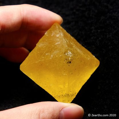 Yellow Fluorite Octahedron with Chalcopyrite from Cave-in-Rock, Illinois