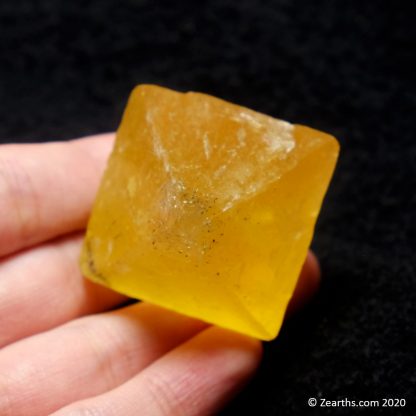 Yellow Fluorite Octahedron with Chalcopyrite from Cave-in-Rock, Illinois