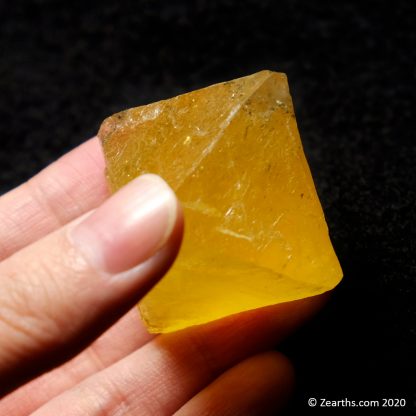 Yellow Fluorite Octahedron with Chalcopyrite from Cave-in-Rock, Illinois