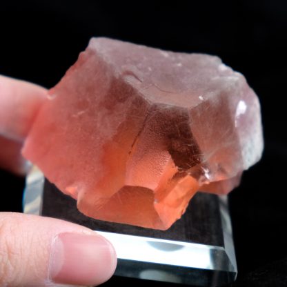 Gem Pink Red Fluorite from Huanggang Mine, China