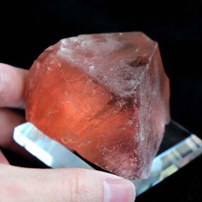 Gem Pink Red Fluorite from Huanggang Mine, China