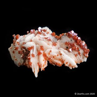 Vanadinite on Baryte from Morocco