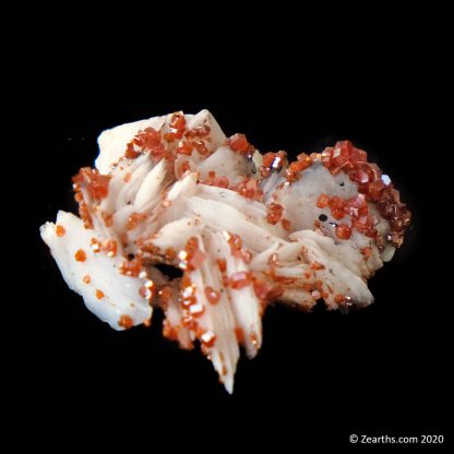 Vanadinite on Baryte from Morocco