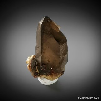 Dauphiné Twinned Smoky Quartz Crystal with Spessartine and Topaz from Yunxiao, Fujian, China