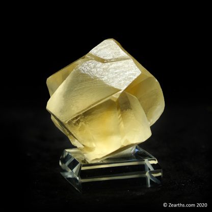 Yellow Calcite Twin from Sokolovskoe Mine, Rudny, Kazakhstan