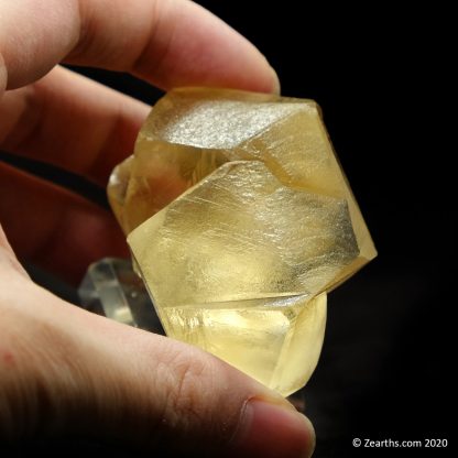 Yellow Calcite Twin from Sokolovskoe Mine, Rudny, Kazakhstan