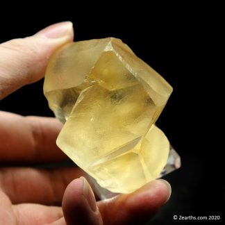 Yellow Calcite Twin from Sokolovskoe Mine, Rudny, Kazakhstan