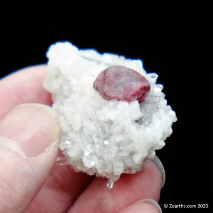 Etched Cinnabar Crystal on Dolomite from Chatian, Xiangxi, Hunan, China