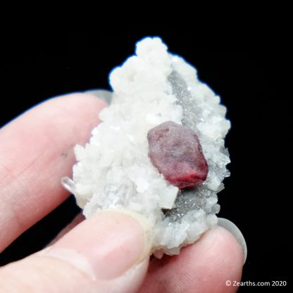 Etched Cinnabar Crystal on Dolomite from Chatian, Xiangxi, Hunan, China