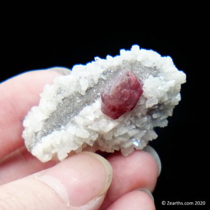 Etched Cinnabar Crystal on Dolomite from Chatian, Xiangxi, Hunan, China