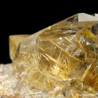 Double-Terminated Rutilated Quartz Crystals "Herkimer Diamonds" on Matrix from Bahia, Brazil