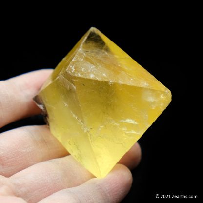 Large Yellow Fluorite Octahedron with Chalcopyrite from Cave-in-Rock, Illinois, USA