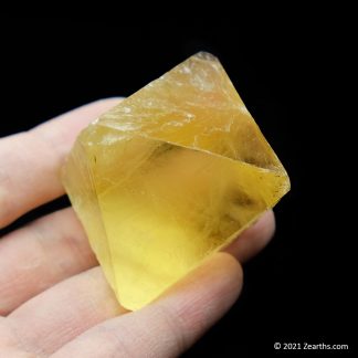 Large Yellow Fluorite Octahedron with Chalcopyrite from Cave-in-Rock, Illinois, USA