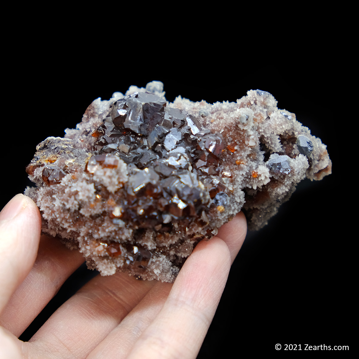 DSCF0168 Sphalerite and Galena Crystals on Quartz from Shuikoushan Mine, Hunan, China