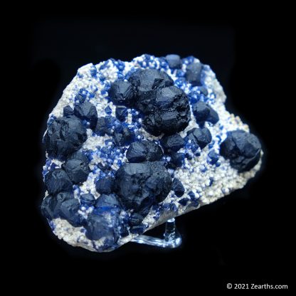 Blue Fluorite Crystals on Quartz Matrix from Huanggang Mine, Inner Mongolia, China
