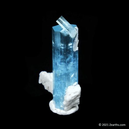 Gem Aquamarine Beryl Crystal on Feldspar from Erongo Mountains, Namibia