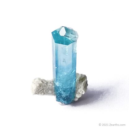 Gem Aquamarine Beryl Crystal on Feldspar from Erongo Mountains, Namibia