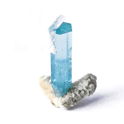 Gem Aquamarine Beryl Crystal on Feldspar from Erongo Mountains, Namibia