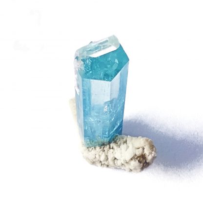 Gem Aquamarine Beryl Crystal on Feldspar from Erongo Mountains, Namibia