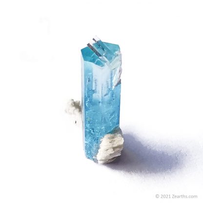 Gem Aquamarine Beryl Crystal on Feldspar from Erongo Mountains, Namibia