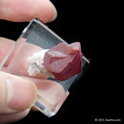 Cinnabar Crystal Twin Flame on Dolomite from Chatian, Hunan, China