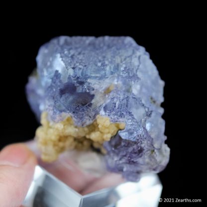 Blue Stepped Fluorite Floater with Mica and Arsenopyrite from Yaogangxian Mine, Hunan, China