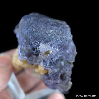 Blue Stepped Fluorite Floater with Mica and Arsenopyrite from Yaogangxian Mine, Hunan, China