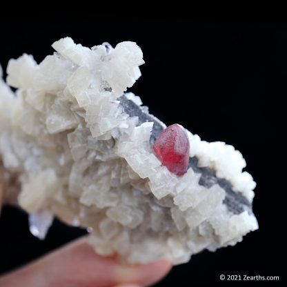 Etched Cinnabar Twin on Dolomite from Chatian Mine, Xiangxi, Hunan, China