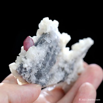 Etched Cinnabar Twin on Dolomite from Chatian Mine, Xiangxi, Hunan, China