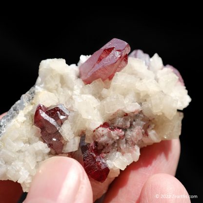 Hot Ruby Red Gem Cinnabar Twin on Dolomite from Chatian Mine, Hunan, China