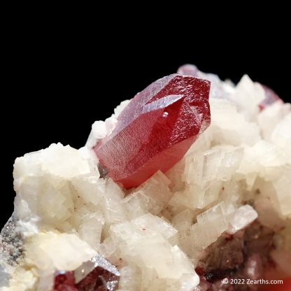 Hot Ruby Red Gem Cinnabar Twin on Dolomite from Chatian Mine, Hunan, China