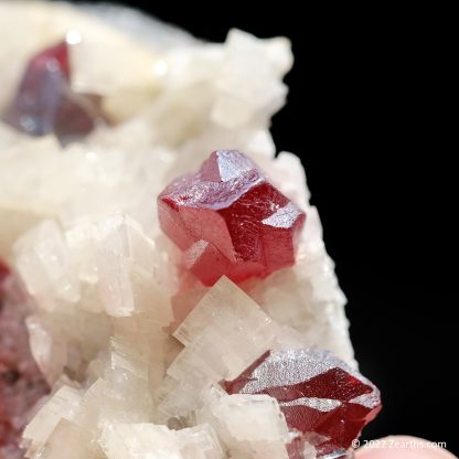 Hot Ruby Red Gem Cinnabar Twin on Dolomite from Chatian Mine, Hunan, China