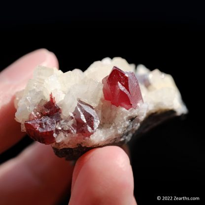 Hot Ruby Red Gem Cinnabar Twin on Dolomite from Chatian Mine, Hunan, China