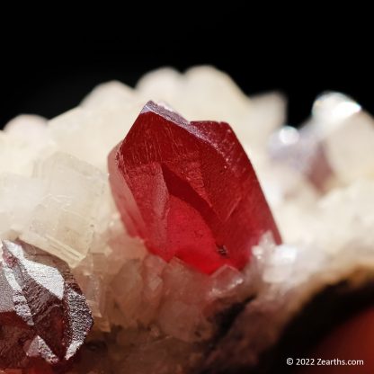 Hot Ruby Red Gem Cinnabar Twin on Dolomite from Chatian Mine, Hunan, China