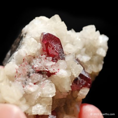 Hot Ruby Red Gem Cinnabar Twin on Dolomite from Chatian Mine, Hunan, China