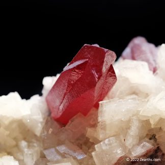 Hot Ruby Red Gem Cinnabar Twin on Dolomite from Chatian Mine, Hunan, China