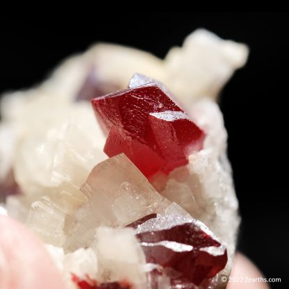 Hot Ruby Red Gem Cinnabar Twin on Dolomite from Chatian Mine, Hunan, China
