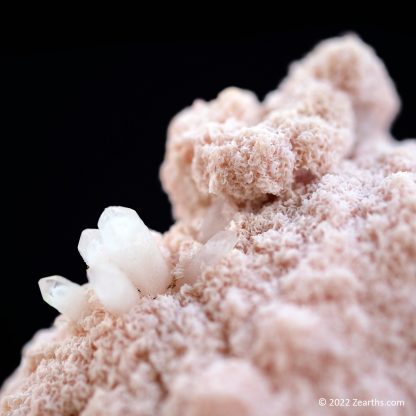 Classic Pink Rhodochrosite Rosettes with Quartz Crystals from Cavnic, Romania