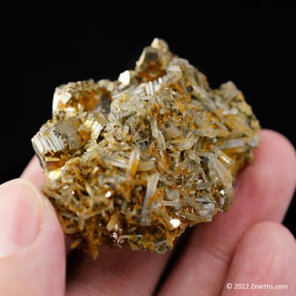 Pyrite Crystals on Needle Quartz from Borieva Mine, Madan, Bulgaria