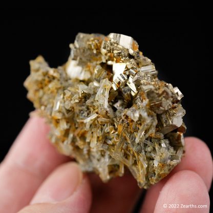 Pyrite Crystals on Needle Quartz from Borieva Mine, Madan, Bulgaria