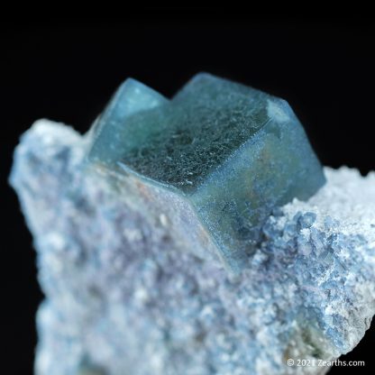 Blue Green Fluorite Crystals on Milky Quartz from Huanggang Mine, Chifeng, Inner Mongolia, China