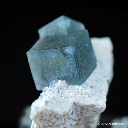 Blue Green Fluorite Crystals on Milky Quartz from Huanggang Mine, Chifeng, Inner Mongolia, China