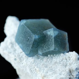 Blue Green Fluorite Crystals on Milky Quartz from Huanggang Mine, Chifeng, Inner Mongolia, China