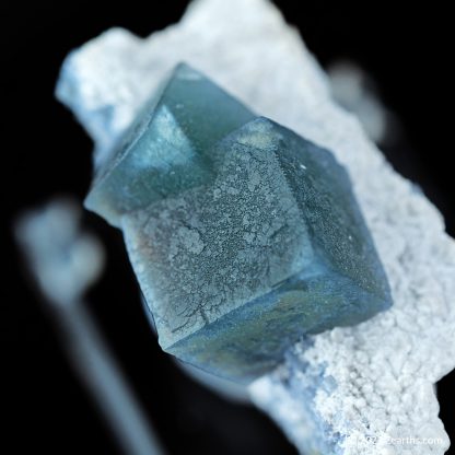 Blue Green Fluorite Crystals on Milky Quartz from Huanggang Mine, Chifeng, Inner Mongolia, China